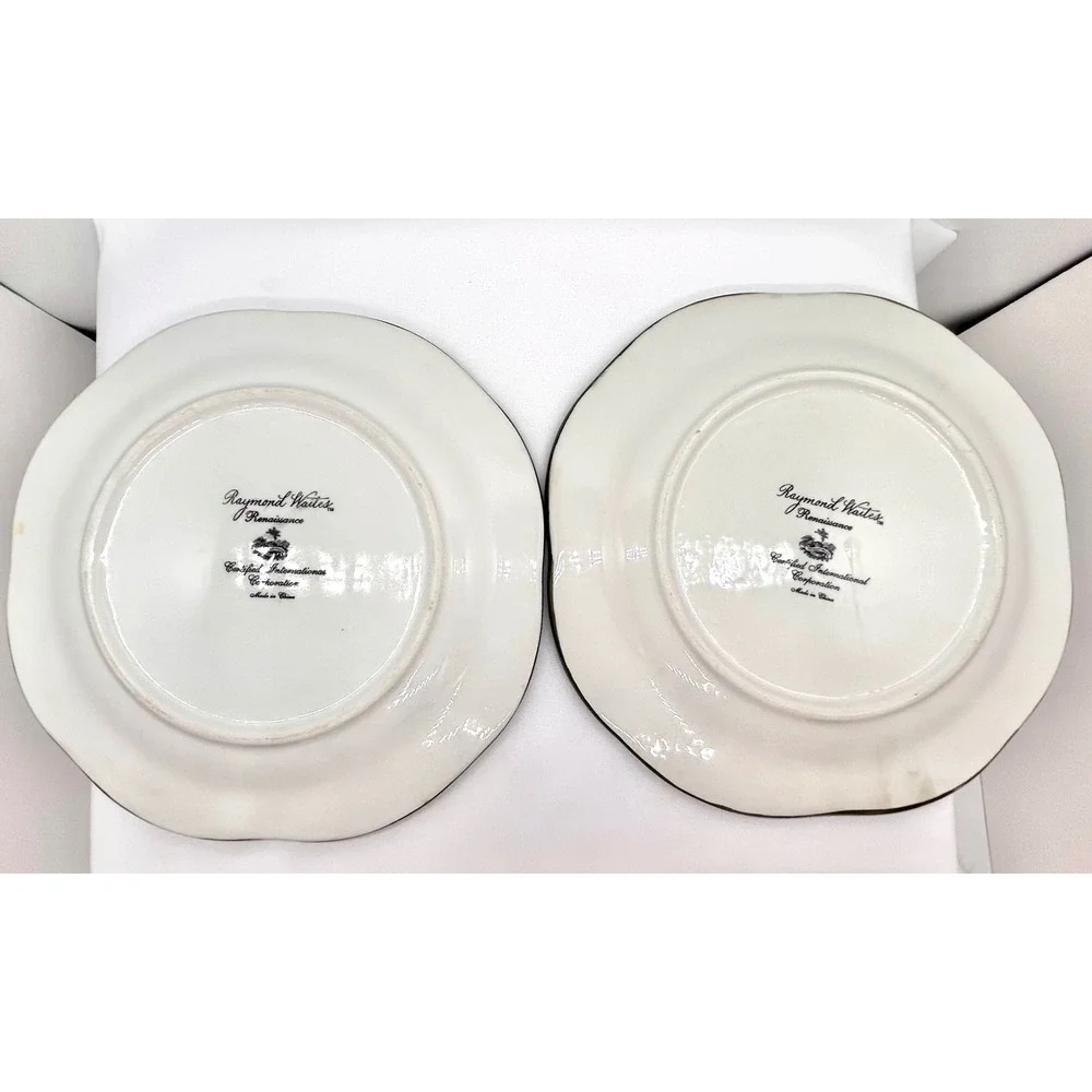 Raymond Waites Renaissance Salad Plates Set Fruit Floral Certified International
